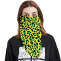 Yellow and green, neon leopard spots pattern Face Covering Bandana (Triangle) View1