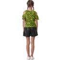 Yellow and green, neon leopard spots pattern Kids  Butterfly Cutout Tee View2