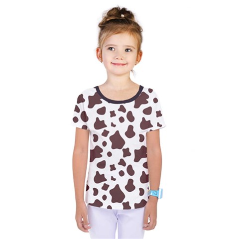 Brown Cow Spots Pattern, Animal Fur Print Kids  One Piece Tee by Casemiro