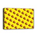 Vector Burgers, fast food sandwitch pattern at yellow Deluxe Canvas 18  x 12  (Stretched) View1