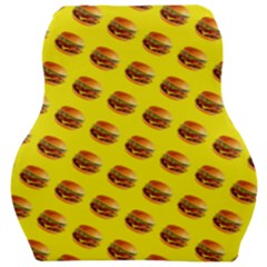 Vector Burgers, Fast Food Sandwitch Pattern At Yellow Car Seat Velour Cushion  by Casemiro