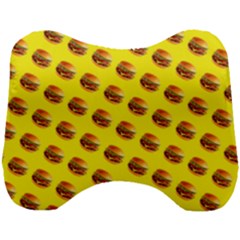 Vector Burgers, Fast Food Sandwitch Pattern At Yellow Head Support Cushion