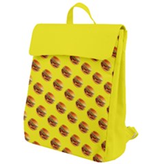 Vector Burgers, Fast Food Sandwitch Pattern At Yellow Flap Top Backpack by Casemiro