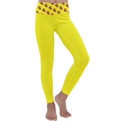 Vector Burgers, Fast Food Sandwitch Pattern At Yellow Kids  Lightweight Velour Classic Yoga Leggings by Casemiro