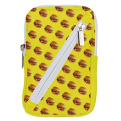 Vector Burgers, Fast Food Sandwitch Pattern At Yellow Belt Pouch Bag (large) by Casemiro