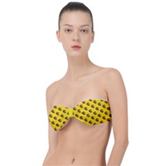 Vector Burgers, Fast Food Sandwitch Pattern At Yellow Classic Bandeau Bikini Top  by Casemiro