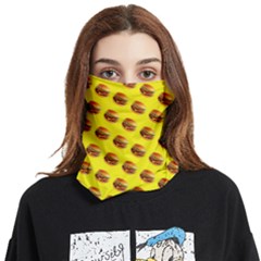 Vector Burgers, Fast Food Sandwitch Pattern At Yellow Face Covering Bandana (two Sides) by Casemiro