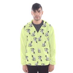 Black And White Vector Flowers At Canary Yellow Men s Hooded Windbreaker by Casemiro