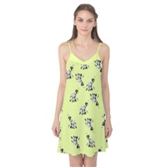 Black And White Vector Flowers At Canary Yellow Camis Nightgown by Casemiro