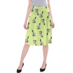 Black And White Vector Flowers At Canary Yellow Midi Beach Skirt by Casemiro