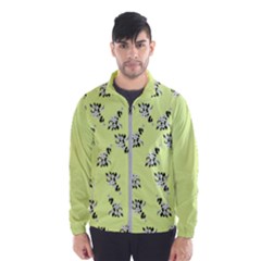 Black And White Vector Flowers At Canary Yellow Men s Windbreaker by Casemiro