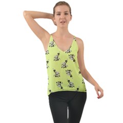 Black And White Vector Flowers At Canary Yellow Chiffon Cami by Casemiro