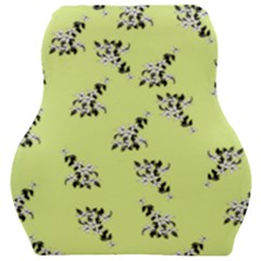 Black And White Vector Flowers At Canary Yellow Car Seat Velour Cushion  by Casemiro