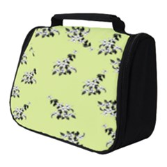 Black And White Vector Flowers At Canary Yellow Full Print Travel Pouch (small) by Casemiro