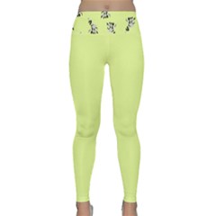 Black And White Vector Flowers At Canary Yellow Lightweight Velour Classic Yoga Leggings by Casemiro