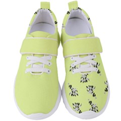 Black And White Vector Flowers At Canary Yellow Women s Velcro Strap Shoes by Casemiro