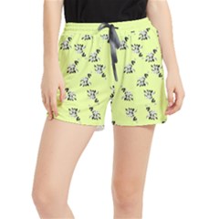 Black And White Vector Flowers At Canary Yellow Runner Shorts by Casemiro