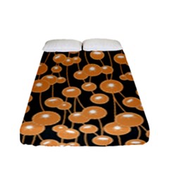 Orange Dandelions On A Dark Background Fitted Sheet (full/ Double Size) by SychEva