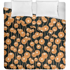 Orange Dandelions On A Dark Background Duvet Cover Double Side (king Size) by SychEva