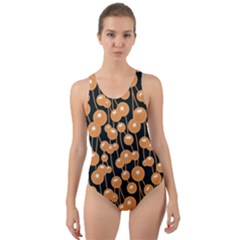 Orange Dandelions On A Dark Background Cut-out Back One Piece Swimsuit by SychEva