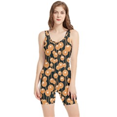 Orange Dandelions On A Dark Background Women s Wrestling Singlet by SychEva