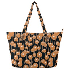 Orange Dandelions On A Dark Background Full Print Shoulder Bag by SychEva