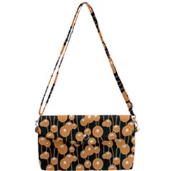 Orange Dandelions On A Dark Background Removable Strap Clutch Bag by SychEva