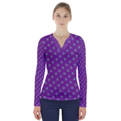 Purple Royale V-neck Long Sleeve Top