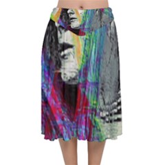 Rex Velvet Flared Midi Skirt by MRNStudios