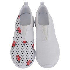 Red Vector Roses And Black Polka Dots Pattern No Lace Lightweight Shoes by Casemiro