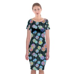 Multi-colored Circles Classic Short Sleeve Midi Dress by SychEva