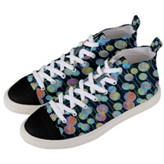 Multi-colored Circles Men s Mid-top Canvas Sneakers by SychEva