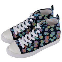 Multi-colored Circles Women s Mid-top Canvas Sneakers by SychEva