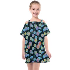 Multi-colored Circles Kids  One Piece Chiffon Dress by SychEva