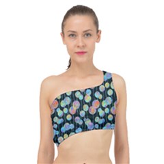 Multi-colored Circles Spliced Up Bikini Top  by SychEva