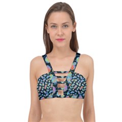 Multi-colored Circles Cage Up Bikini Top by SychEva