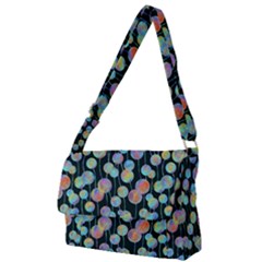 Multi-colored Circles Full Print Messenger Bag (l) by SychEva