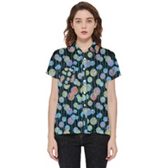 Multi-colored Circles Short Sleeve Pocket Shirt by SychEva