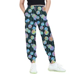 Multi-colored Circles Kids  Elastic Waist Pants by SychEva