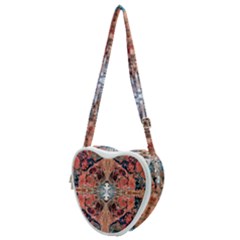 Abstract Marbled Patterns Heart Shoulder Bag by kaleidomarblingart