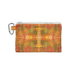 Red Flames Canvas Cosmetic Bag (small) by kaleidomarblingart