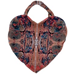 Abstract Marbling Art Giant Heart Shaped Tote