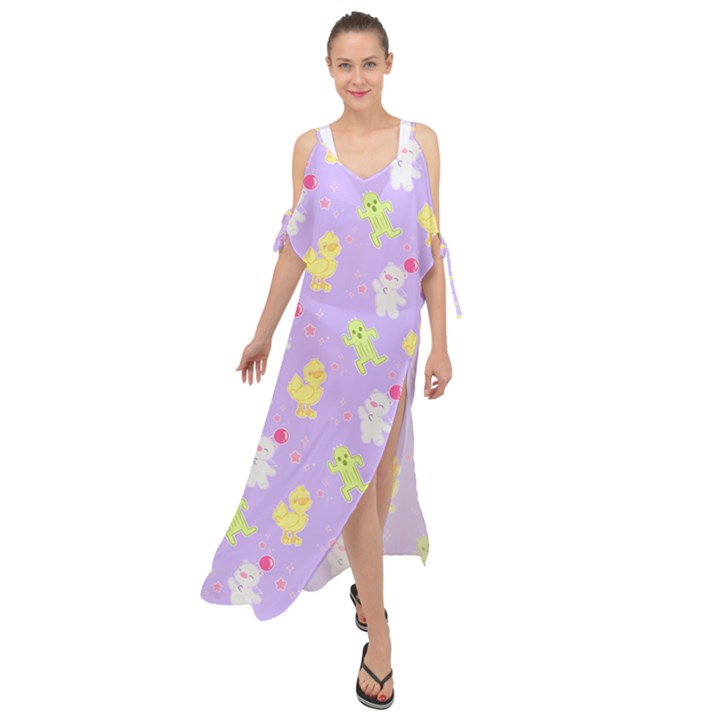 Ffpatternrepeat2 Maxi Chiffon Cover Up Dress