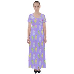 My Adventure Pastel High Waist Short Sleeve Maxi Dress