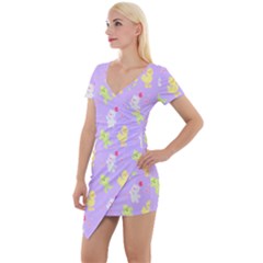 My Adventure Pastel Short Sleeve Asymmetric Mini Dress by thePastelAbomination