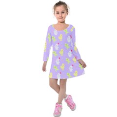 My Adventure Pastel Kids  Long Sleeve Velvet Dress by thePastelAbomination