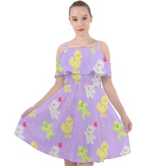 My Adventure Pastel Cut Out Shoulders Chiffon Dress