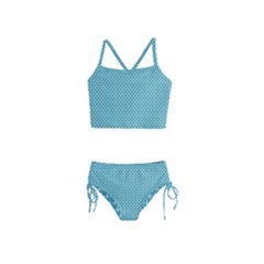 Teal Abstract Girls  Tankini Swimsuit