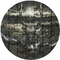 Creepy Mythological Artwork Collage Wooden Puzzle Round View1