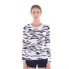 Black And White Abstract Pattern, Ovals Women s Long Sleeve Tee